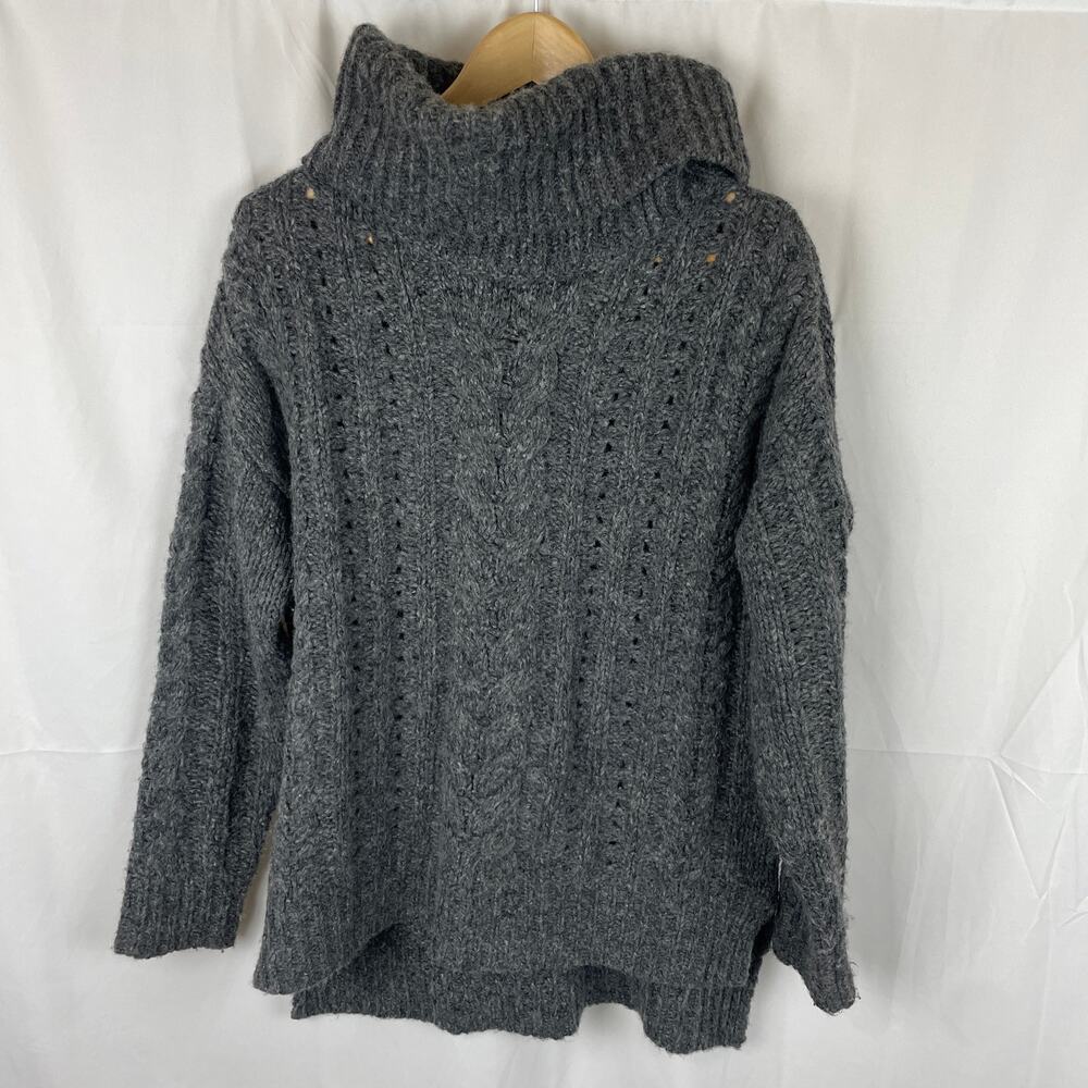 Smartwool Moon Ridge Boyfriend Sweater Wool Blend Cable Knit Cowl Women's Size S